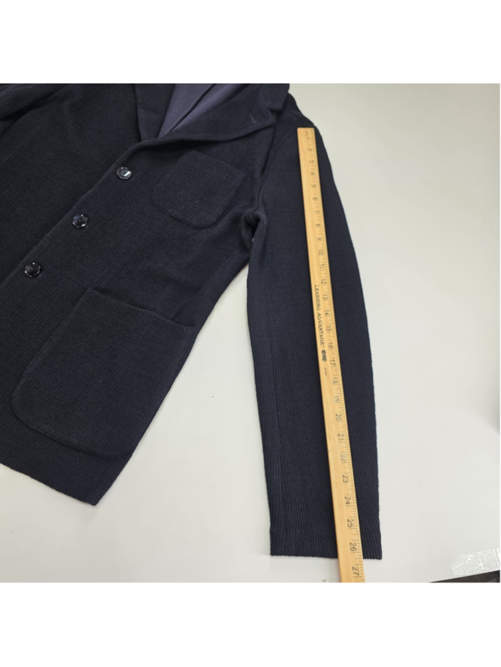 Barena Venezia Mens IT 56 Torceo Navy Ribbed Knit Wool Blazer Made Italy $890 - Picture 15 of 16